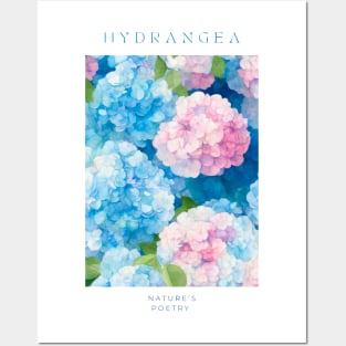 Hydrangea flowers watercolor painting Posters and Art